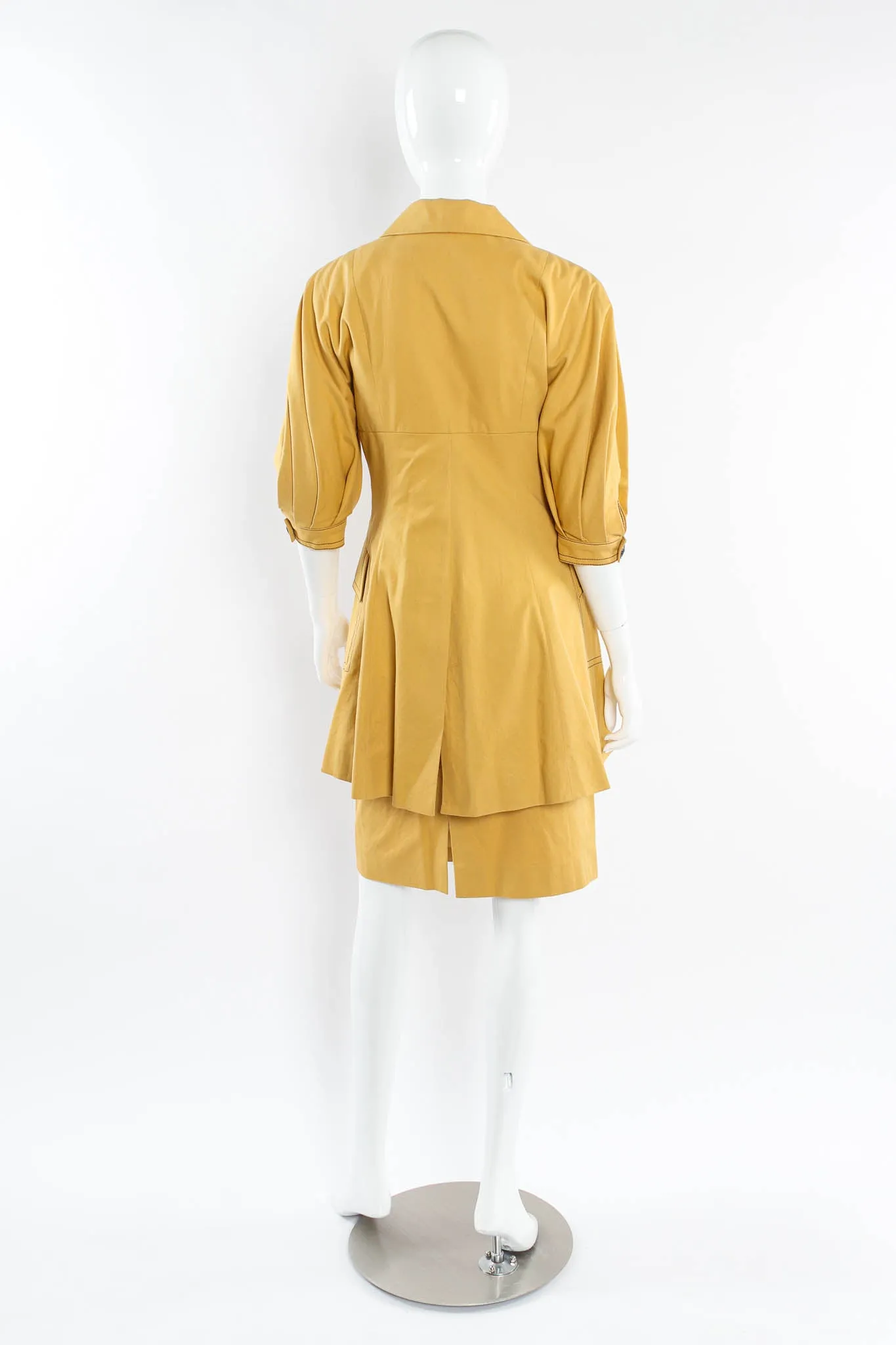 Golden Blazer & Skirt Suit Set