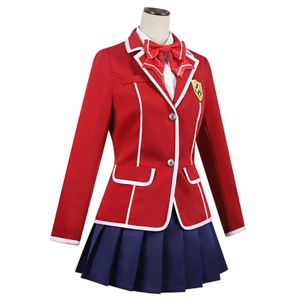 Guilty Crown Yuzuriha Inori Red School Uniform Suit Anime Cosplay Costume Outfits Halloween Carnival Suit