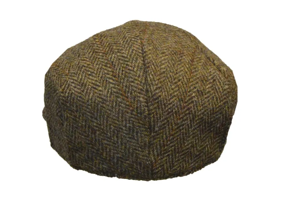 Harris Tweed Herringbone Flat Cap - Charcoal