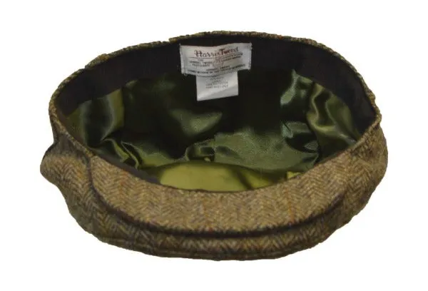 Harris Tweed Herringbone Flat Cap - Charcoal