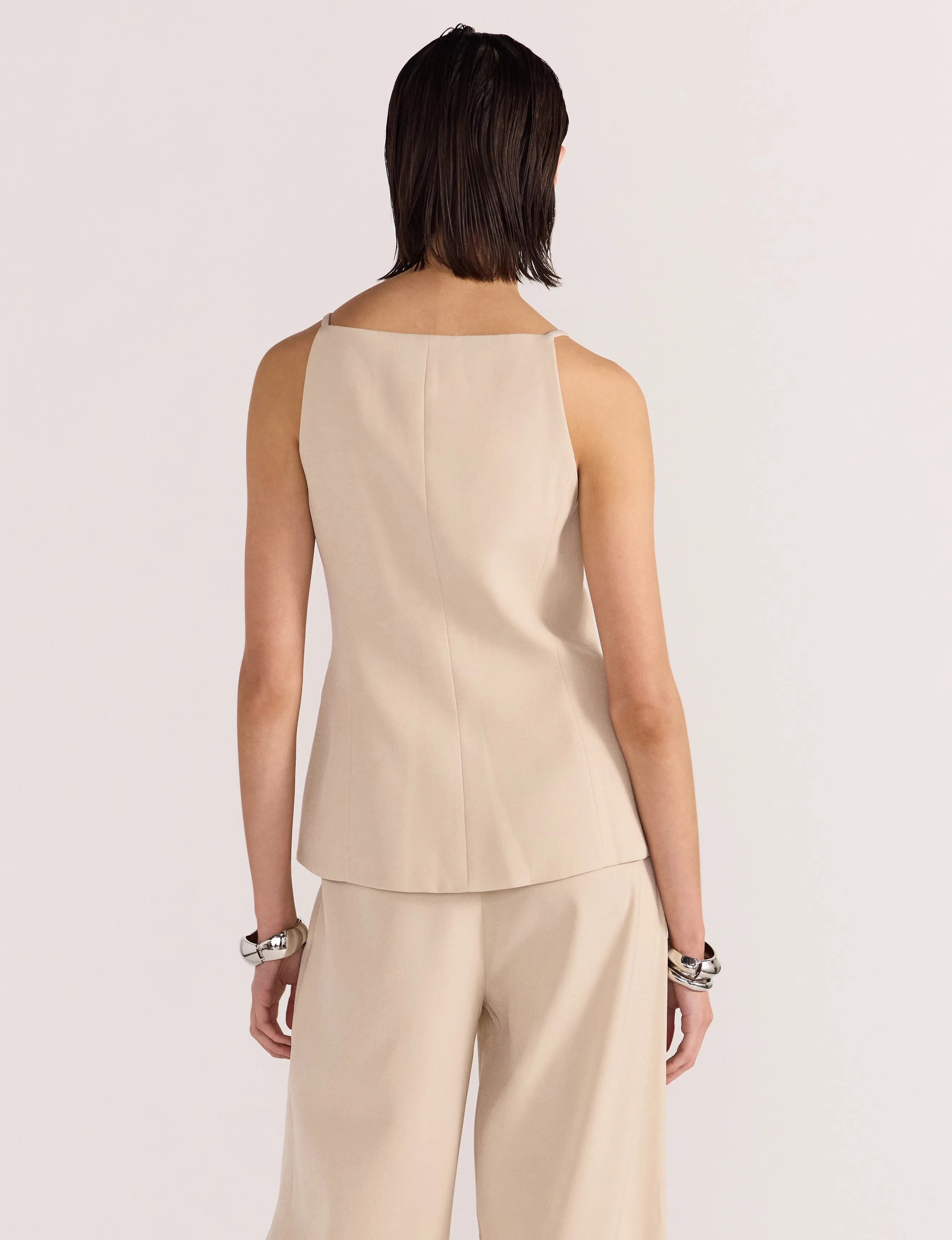 Hayden Longline Vest | Beige