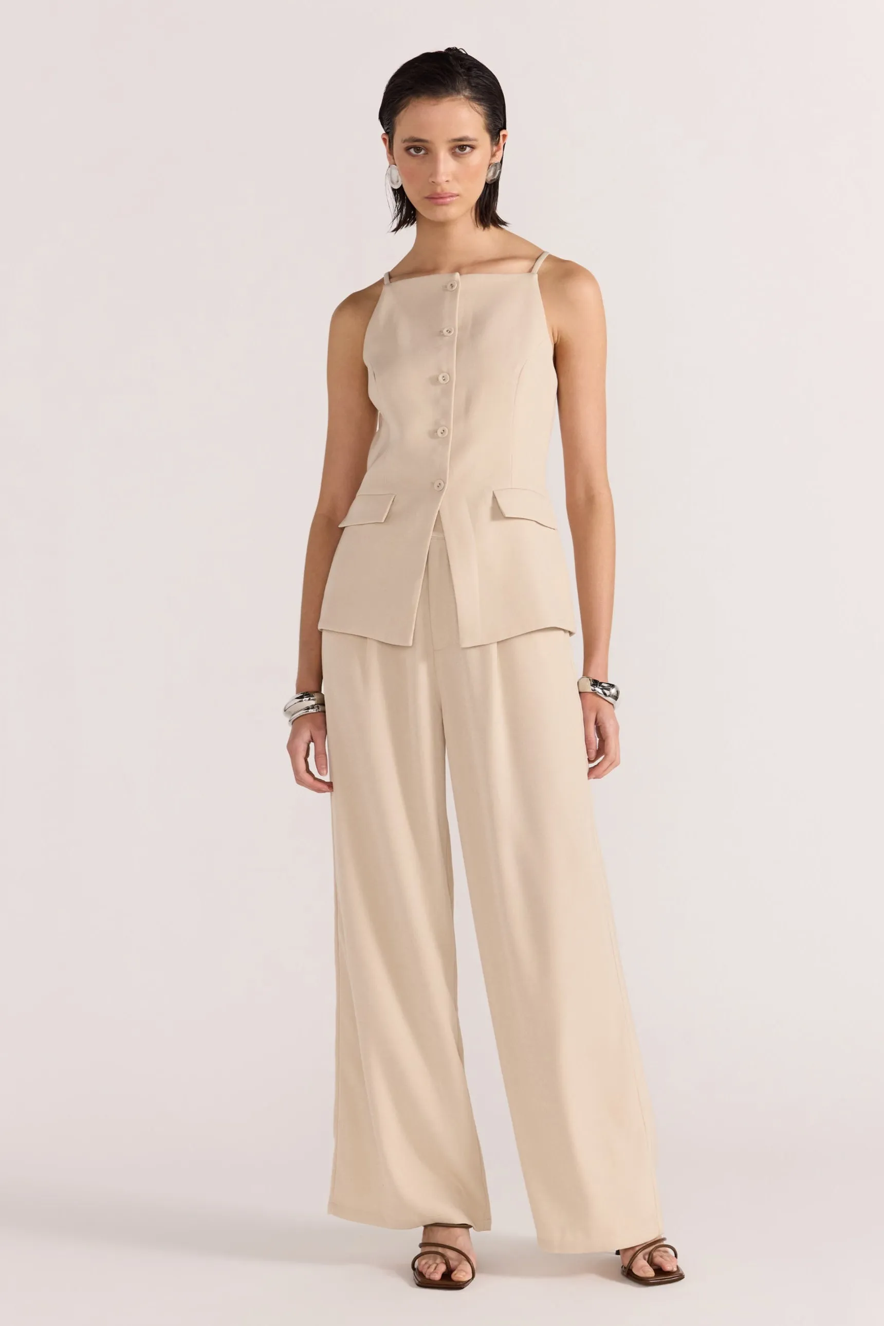Hayden Longline Vest | Beige
