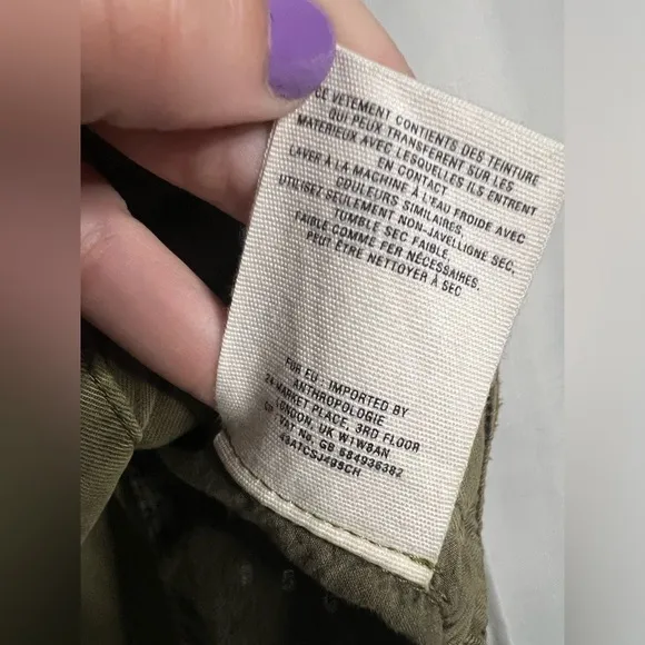 Hei Hei Anthropologie Olive Green Eyelet Jacket