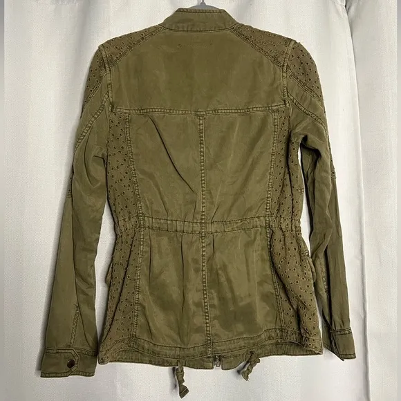 Hei Hei Anthropologie Olive Green Eyelet Jacket