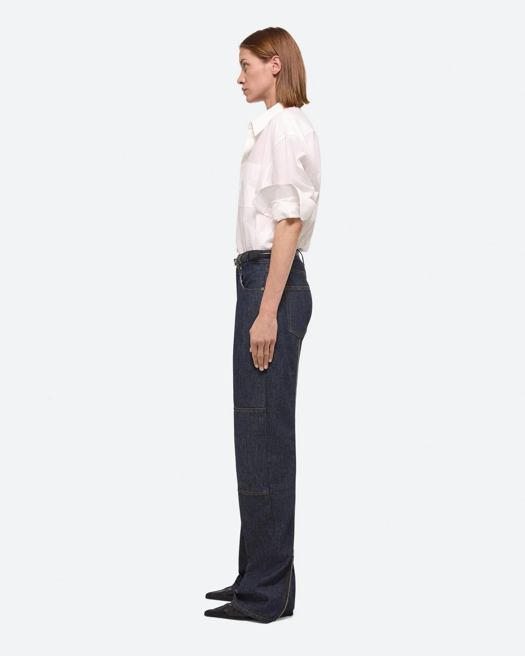 Helmut Lang Zip Carpenter Brooklyn1 in Raw Indigo DNW