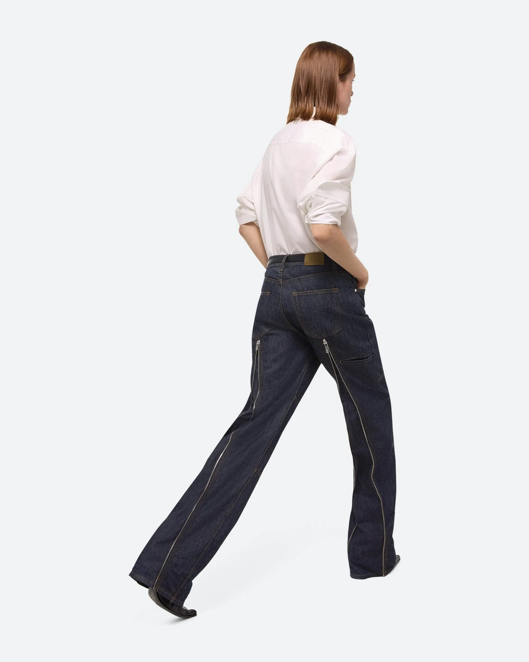 Helmut Lang Zip Carpenter Brooklyn1 in Raw Indigo DNW