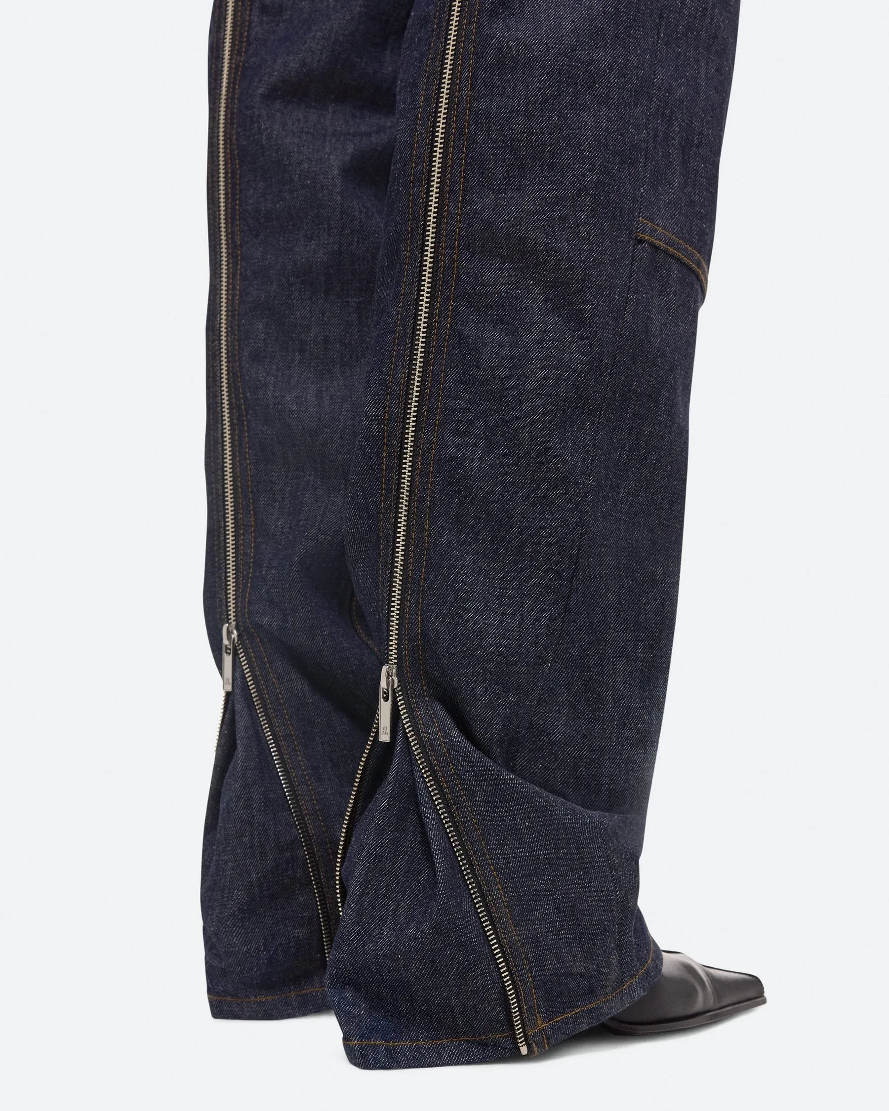 Helmut Lang Zip Carpenter Brooklyn1 in Raw Indigo DNW