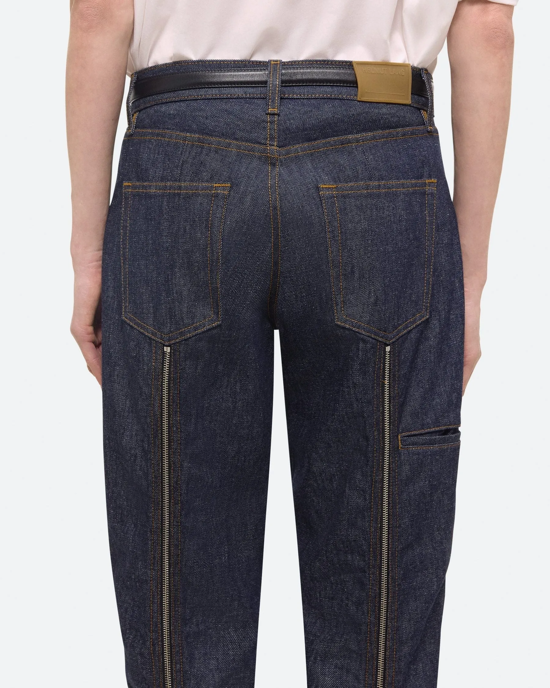 Helmut Lang Zip Carpenter Brooklyn1 in Raw Indigo DNW