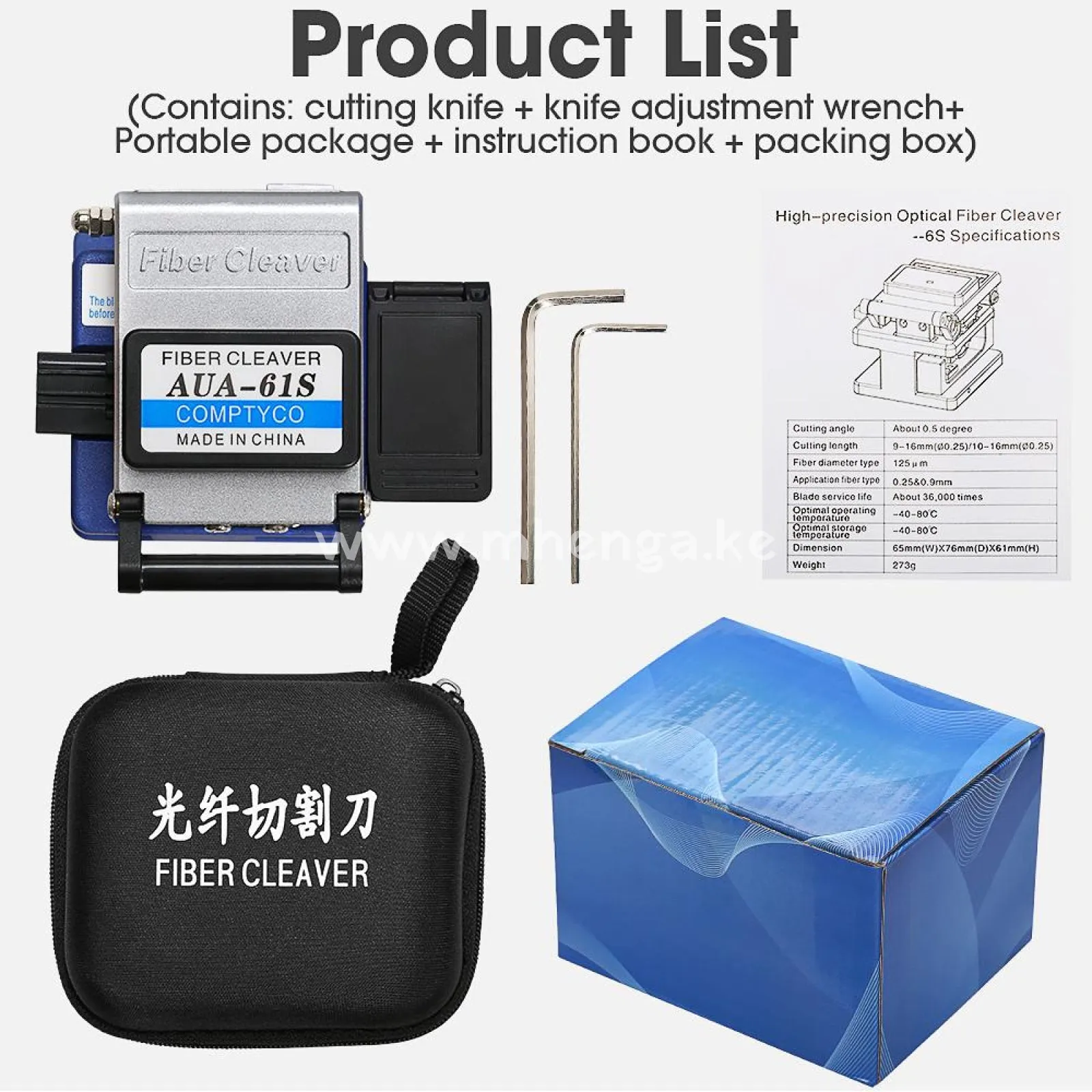 High Precision Fiber cleaver AUA-61S Cable Cutting Knife FTTT Fiber Optic Knife Tools cutter Cleavers 16 surface blade