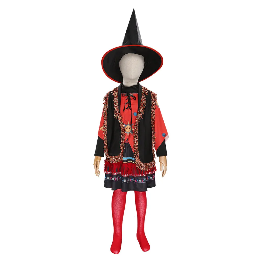 Hocus Pocus Halloween Carnival Suit Dani Dennison Cosplay Costume Kids Children Girls Skirt Hat Outfits