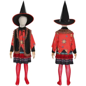 Hocus Pocus Halloween Carnival Suit Dani Dennison Cosplay Costume Kids Children Girls Skirt Hat Outfits