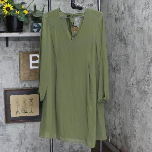 Inc International Concepts Womens Bow-Back Shift Dress 10849497 Olive Green M