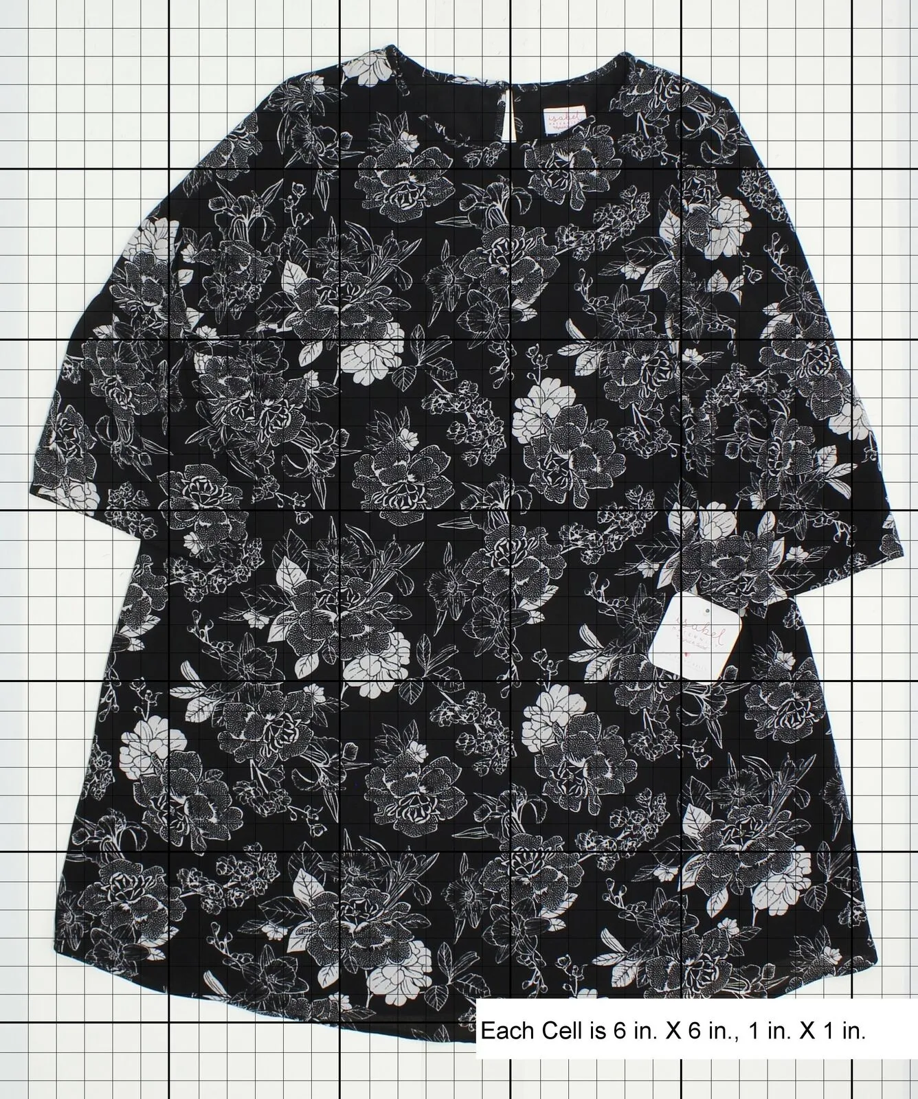 Isabel Maternity by Ingrid & Isabel Bell Sleeve Floral Print Dress Black Large