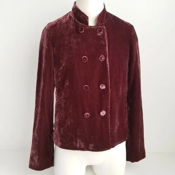 J Jill Winterberry Velvet Silk Pea Jacket …