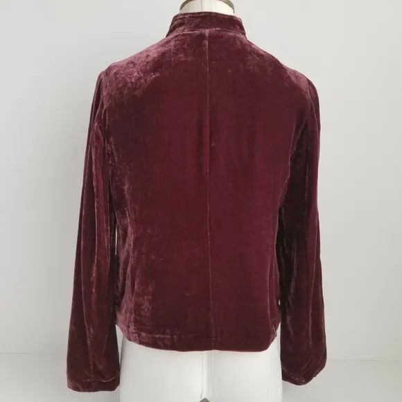 J Jill Winterberry Velvet Silk Pea Jacket …