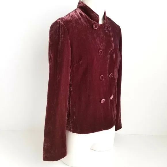 J Jill Winterberry Velvet Silk Pea Jacket …