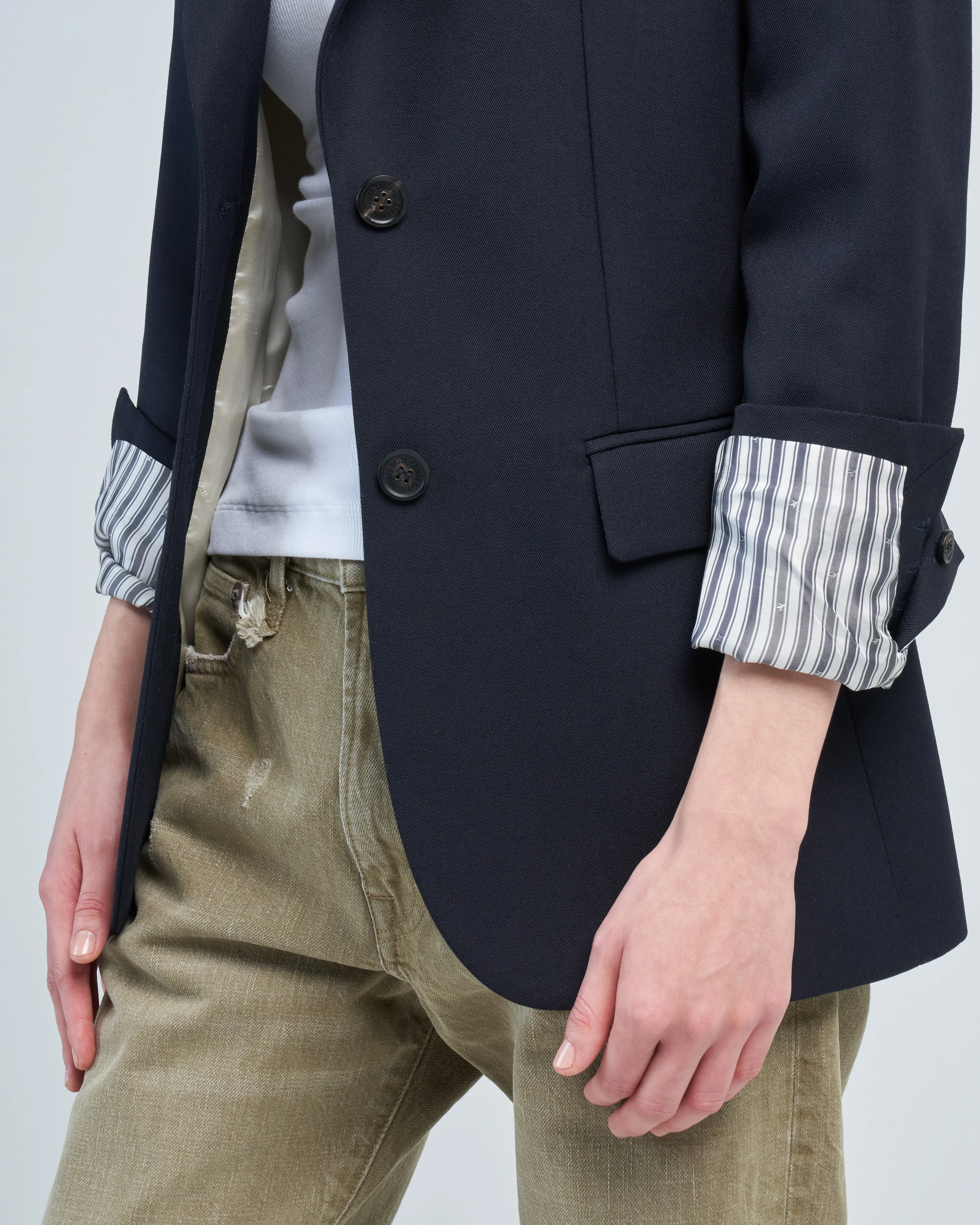 jacket single breasted compact wool gabardine