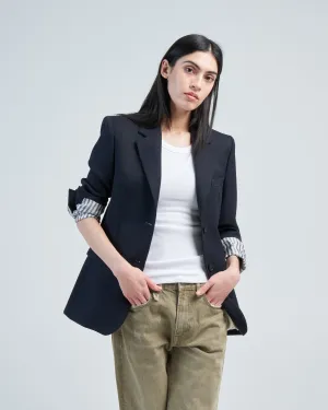 jacket single breasted compact wool gabardine