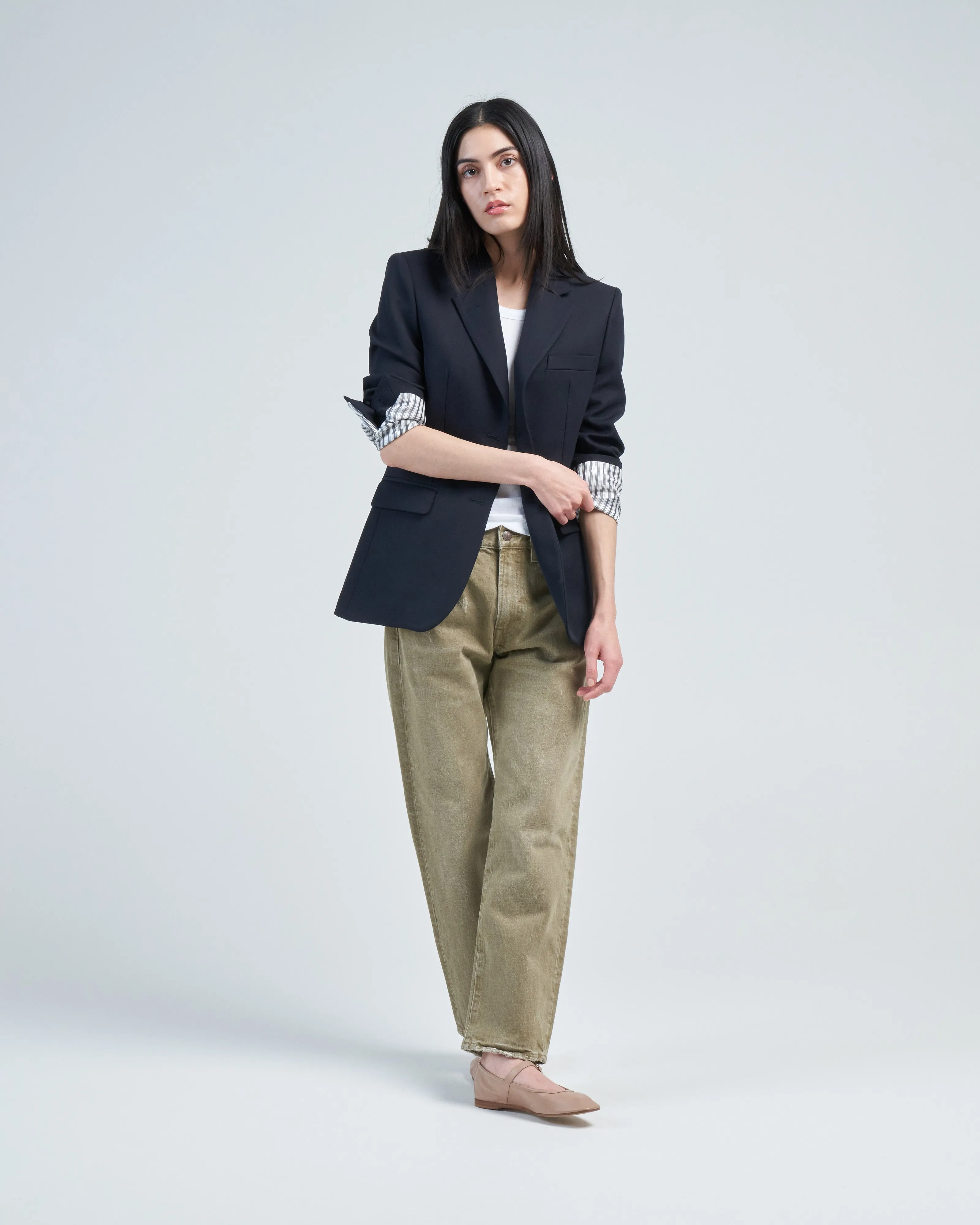 jacket single breasted compact wool gabardine
