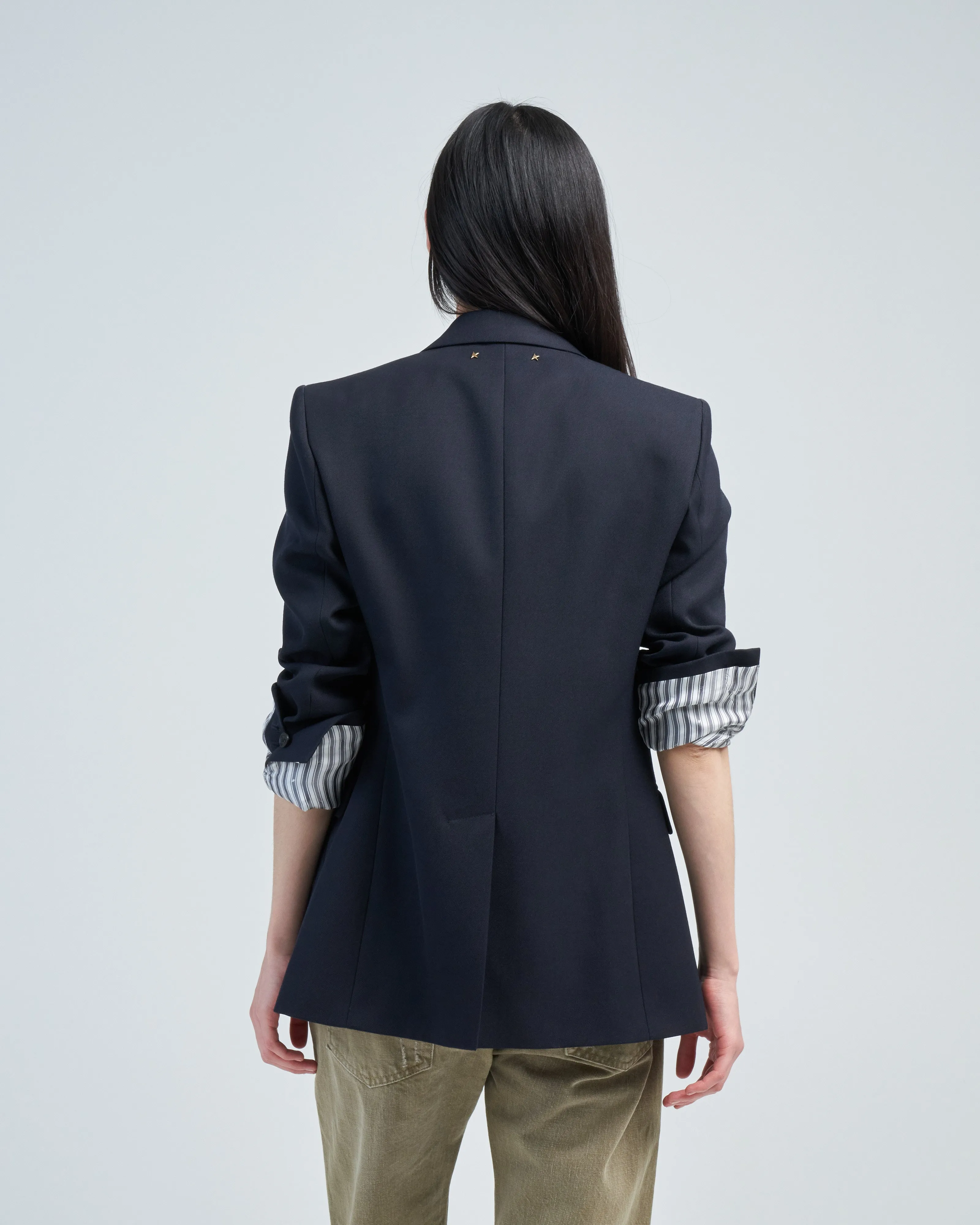 jacket single breasted compact wool gabardine