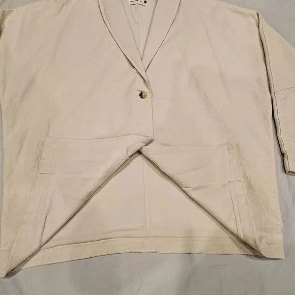 Jackson Rowe Women's Cotton Linen Blend Single Breasted Blazer Jacket Small‎