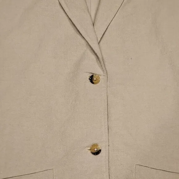 Jackson Rowe Women's Cotton Linen Blend Single Breasted Blazer Jacket Small‎