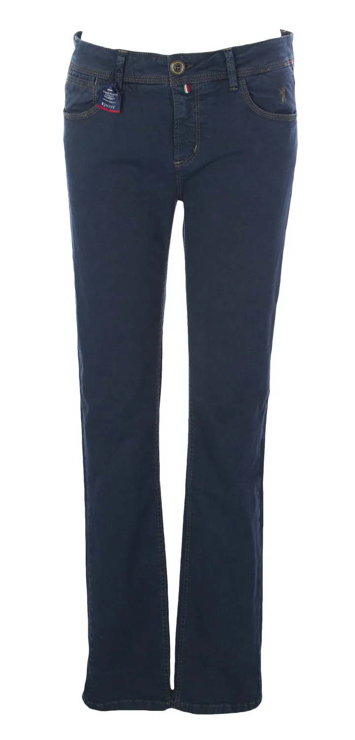 JAGGY Women's Navy Blue Denim Slim Fit Low Rise Anne Jeans NWT