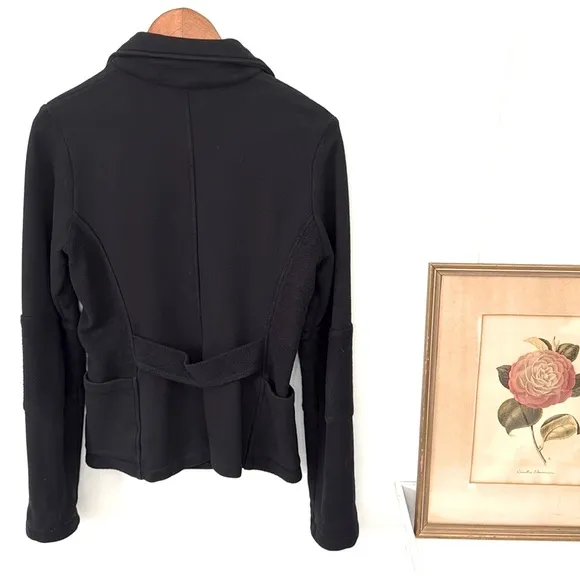 James Perce Black Double-Breasted Heavy Cotton Knit Jacket