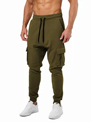 JUGULAR Men's Slim Fit Trackpant (Cargo track pant_Olive_X-Large)