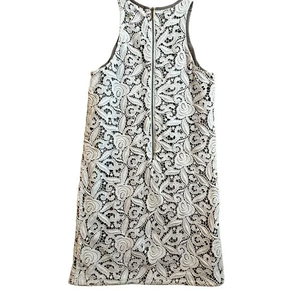 Juicy Couture Angel Beige Guipure Lace Sexy Mini Shift Party Dress Sz 0 Coquette