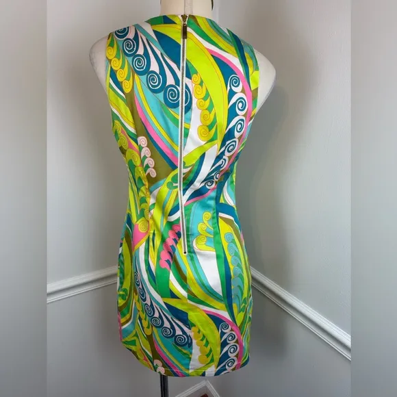 JULIE BROWN NYC Sleeveless Neon Shift Summer Dress | Size 2