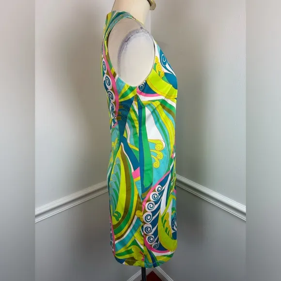 JULIE BROWN NYC Sleeveless Neon Shift Summer Dress | Size 2