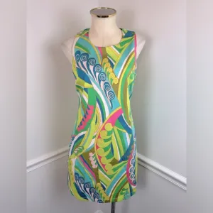 JULIE BROWN NYC Sleeveless Neon Shift Summer Dress | Size 2