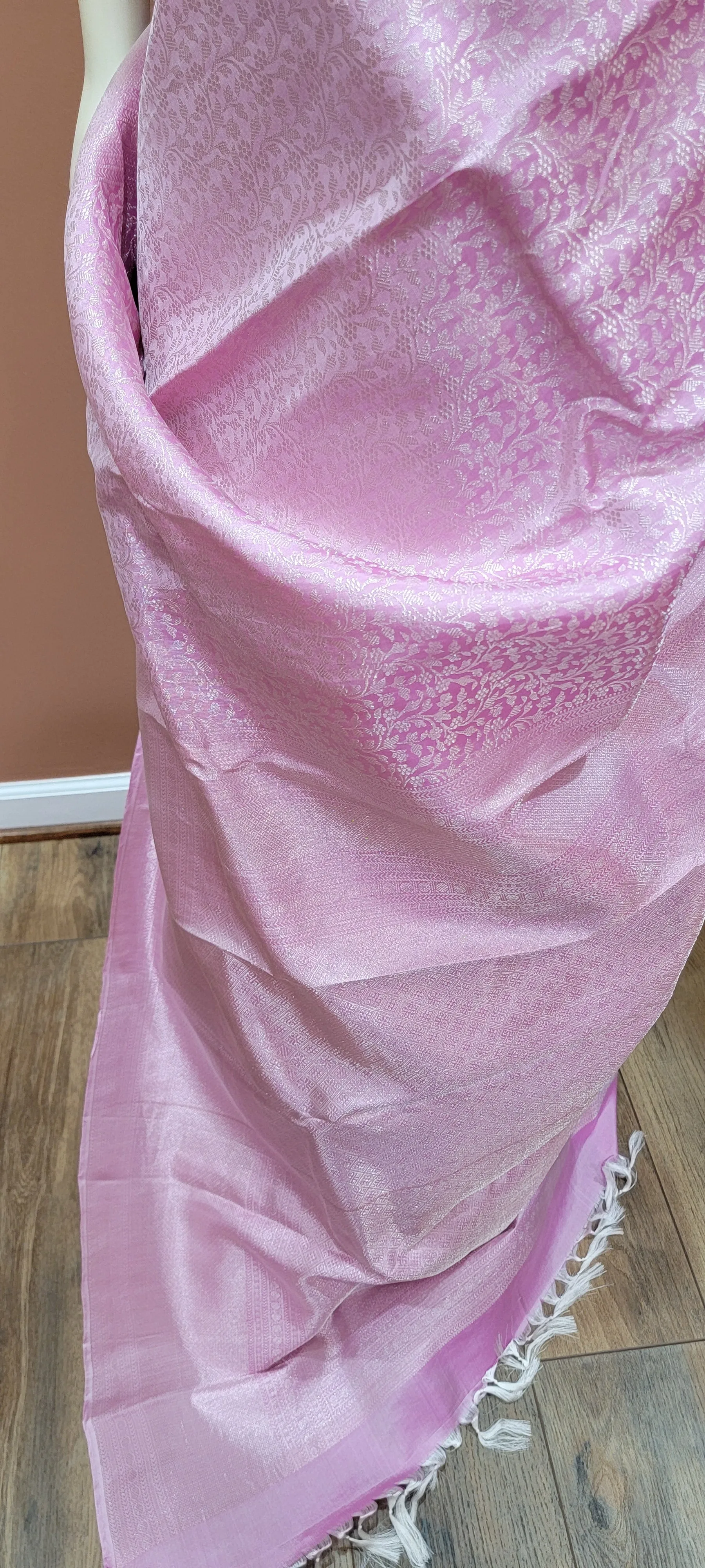Kanchi Saree with Silver Zari, Custom Blouse