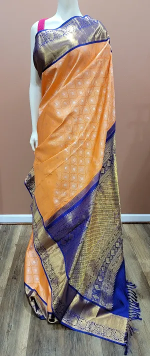 Kanchi Tissue Silk Saree w/ Blouse in 2 gram Gold Zari