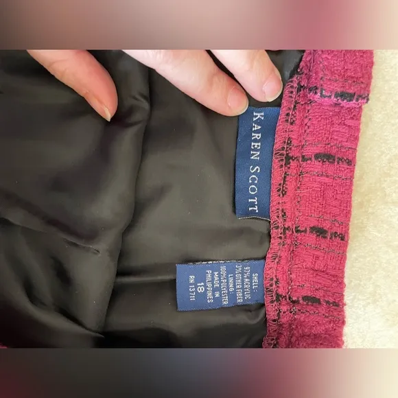 Karen Scott Legally Blonde Pink and Black Plaid Skirt Suit
