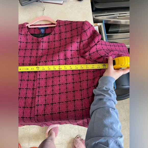 Karen Scott Legally Blonde Pink and Black Plaid Skirt Suit