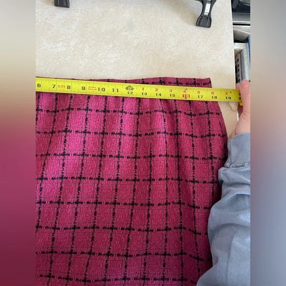 Karen Scott Legally Blonde Pink and Black Plaid Skirt Suit