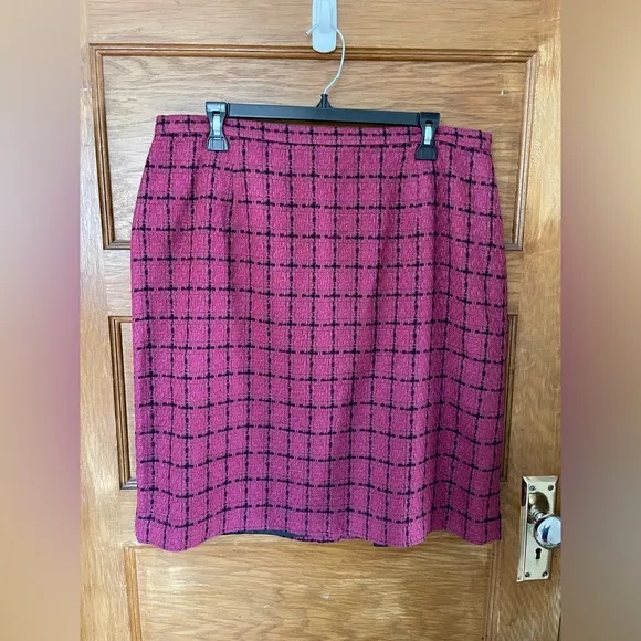 Karen Scott Legally Blonde Pink and Black Plaid Skirt Suit