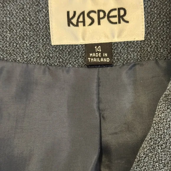 Kasper Blue Blazer &amp; Skirt Suit 2-Piece Set Women's Size 14