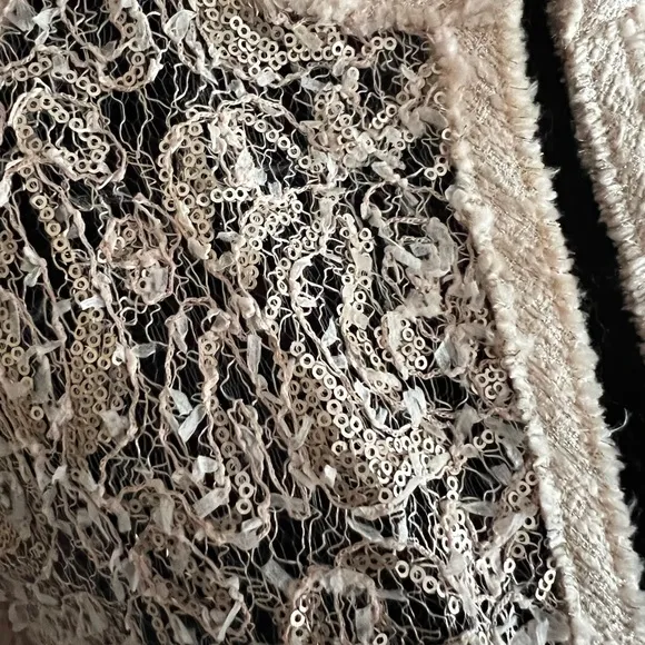 Kay Unger Bisque Lace &amp; sequins overlay bolero jacket NWT