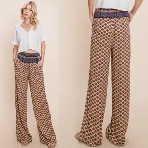 Kayla Wide Leg Pants - Mustard