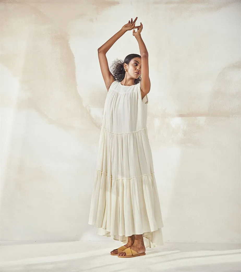 Khara Kapas  I  Detroit White Lily Bouque Dress