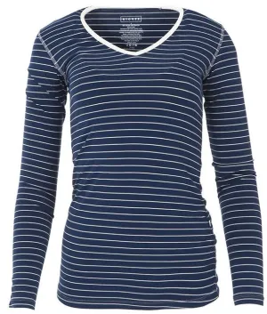 KicKee Pants Navy Stripe Women's L/S One Tee