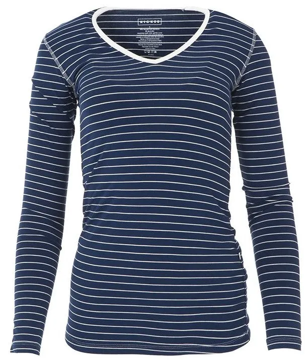 KicKee Pants Navy Stripe Women's L/S One Tee