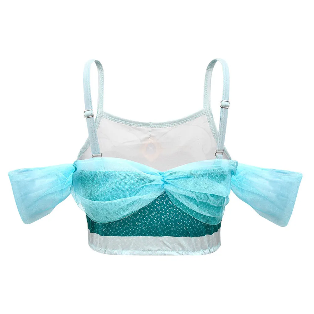 Kids Girls Jasmine Cosplay Costume Dress Skirt  Halloween Carnival Suit