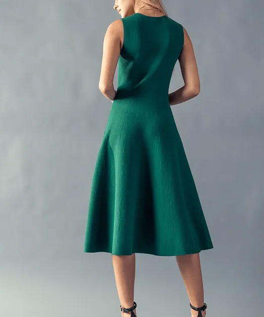 Knit A-line Midi Dress