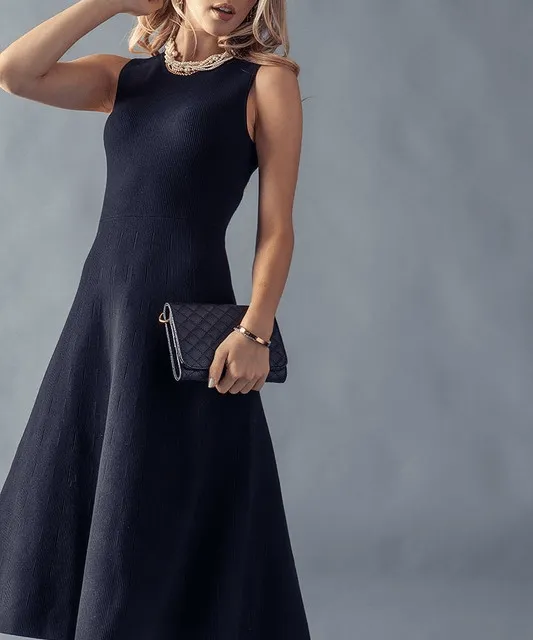 Knit A-line Midi Dress