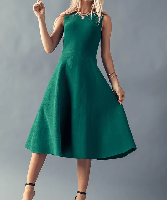 Knit A-line Midi Dress