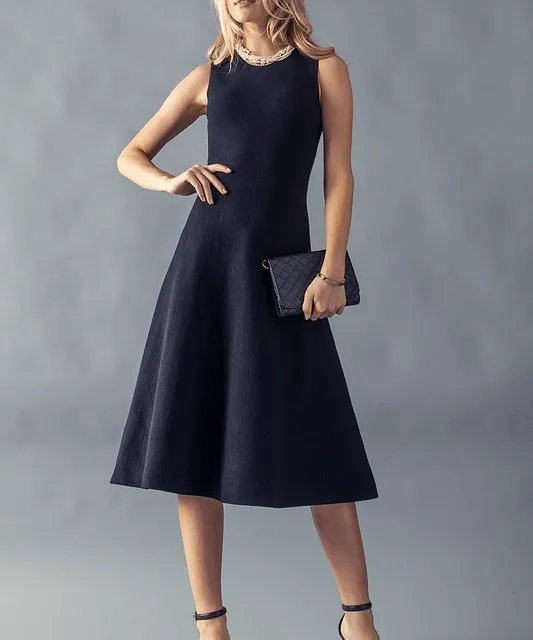Knit A-line Midi Dress